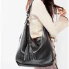 Zency Mode Vrouwen Schoudertas 100 Echt Leer Dagelijks Casual Winkelen Zwervers Klassieke Zwarte Tote Handtas Crossbody Tassen 240305