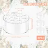 Wazony 3pcs wazon akrylowy 12 otworów czyste 14 cm okrągły kwiatowy element dekoracyjny uchwyt do for
