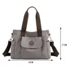 Shoulder Bags Casual Canvas Women Handbag Solid Color Ladies Top Handle Bag Large Capacity Female Tote Purses Multi Pocket For School