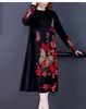Повседневные платья Одежда Женская элегантная шерстяная вязаная юбка больших ярдов Свободное платье длиной до колена с длинными рукавами для отдыха 2024 Женская одежда