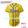 2023-2024 Novo costume banana jerseys baseball jersey qualquer nome qualquer número personalizado homens jovens mulheres jerseys