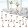 Vasen 10 Stück Gold Metall Trompete 17,5 '' hohe Vase Hochzeit Mittelstücke für Tische Kerzenhalter Blumenständer Zuhause