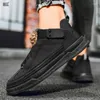 Casual Shoes Men's Breattable Wind Wind Sports Live Help Board Canvas Black Warrior A01