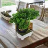 Decorative Flowers Artificial Potted Plant Bonsai Statue Fake Ornaments Decors House Plants Christmas Decorations False Green