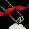 Modemarke 14 Karat Gold Diamant Halskette Armband Ohrringe Set für Damen Herren Edelstahl Schatz Halskette Elegante Halskette, Hochzeitsgeschenk Designerschmuck