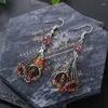 Boucles d'oreilles pendantes mode européenne et américaine rétro exagérée cristal forme géométrique crochet d'oreille bijoux accessoires