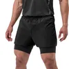 Mäns shorts bekväm träning jogging män byxor casual gym hög stretch lös medelstora midja polyester fast färg