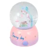 Lådor Crystal Ball Music Box Decorations Automatic Snowing Unicorn Glass Musical Globe Harts