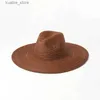 Wide Brim Hats Bucket Hats Eleagant Great Quality Men Women Wide Brim Straw Foldable Roll up Hat Fedora Summer Beach Sun Hat UPF50+ L240322
