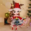 OOAK ICY DBS BLYTH DOLL DOLLクリスマスイブメイクアップCXMASツリーディアコスプレドレッシング16 BJDアニメガールOB24おもちゃギフト240311