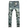 Jeans Denim Men Fashion Old Trousers Regular Fit Straight Ripped Brand Pants Simple Plus Size 240319