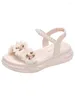 Klänningskor 2024 Sandaler Flat Summer Woman Cogs Wedge Suit Female Beige Med Espadrilles Platform Clear Heels utan svart medium