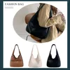 Axelväskor kvinnor pu läder väska casual retro tote handväska stor kapacitet satchel armhåla vintage hobo dating