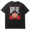 Herren-T-Shirt Rhude American High Street Loose Teen Couple Rundhalspullover Lässiges Pendeln Modemarke Instagram Kurze Ärmel