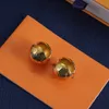 Fashion round earring designer for women and men gold and silver matching luxury earrings with round balls