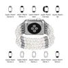FRAN-11BD Kobiet biżuterii Pasek ze stali nierdzewnej do zegarków 7 4 3 Pearl Diamentowa bransoletka dla pasm iwatch SE 6 5 38-44mm 240311