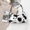 Bag Fashion Women Cow Pattern Printing Patent PU Leather Shoulder Underarm Casual Ladies Top-handle Hobos Handbags Small Purse