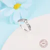 Anéis de cluster 925 prata esterlina atemporal desejo flutuante pave para mulheres casamento noivado anel de dedo jóias bague atacado