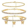 Butterfly Pendant Full Diamond Ins Super Fire Versatile Layered Ankle Beach Footwear