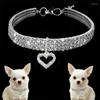 Hundehalsbänder Bling Strass Haustier Kristall Diamant Halsband für Hunde Katzen Leinen Halskette Zubehör Zubehör