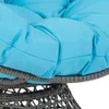 La chaise OSP Home Furniture Willow Papaya peut pivoter à 360 degrés, cadre gris avec coussin bleu
