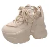 Casual Shoes Thick Sole Plush Leather Chunky Sneakers For Women 2024 Winter Warm Cotton Sports Woman Non Slip Platform