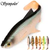 Spinpoler 3D River Roach Paddle Tail Swimbait Leurre de pêche souple 8 cm 10 cm 13 cm Doré Perche Basse Brochet Appât Artificiel Wobbler 240312