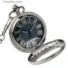 Pocket Watches Retro Mechanical Automatic Self Wind Pocket Transparent Silver Pocket Luxury Fob Clock Mens Birthday Gift L240322