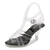 Chaussures habillées Femmes Sandales à talons hauts Stiletto Style Fée Été Luxe Sexy Marque Transparent Strap Design Plus Taille