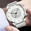 Wristwatches Fashion Men Black Stainless Steel Watch Luxury Calendar Quartz Wrist Mens Business Watches For Man Clock Relogio Masculino