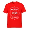 メンズTシャツ1959年の60歳の誕生日レトロスタイルヴィンテージ限定版トップメンズシャツ女性トップスティーカジュアルTシャツ