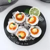 Decorative Flowers BBQ Oyster Model Creative Simulation Seafood Props Collectible Dollhouse 10pc/lot