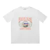 Xiaozhong Meichao Rhude Sunset Beach Motif agréable imprimé en coton double fil décontracté T-shirt ample à manches courtes pour hommes et femmes