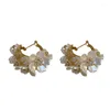 Boucles d'oreilles à tige pour jeunes filles, super jolies grappes de fleurs rondes, Design romantique, Style mignon, accessoires pour femmes, cadeau d'anniversaire, bijoux