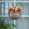 装飾的な花の丸い春の花輪玄関の吊り下げのためのウェルカムサインホームデコレーション