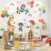 Autocollants muraux de dessin animé pour enfants, bricolage d'animaux, ballons, nuages, sparadrap muraux pour chambres d'enfants, chambre de bébé, décoration de la maison