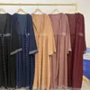 Ethnic Clothing Ramadan Abaya Dubai Luxury Diamonds Sleeves Muslim Woman Dress Modesty Robe With Pockets Turkey Kaftan Kimono Islamic