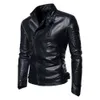 Herrenbekleidung Herren Lederjacke Jugend Stehkragen Punk Motorrad Pu