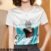 Damenbekleidung Sommer Kurzarm T-Shirt Übergroße lose Rundhalsausschnitt Brief Cartoon Druck Pullover Mode Casual Tops 240315