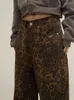 Jeans da uomo con stampa leopardata Y2k Pantaloni in denim oversize a gamba larga da donna Streetwear Hip Hop Designer ampio ampio vintage