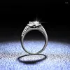Кольца кластера AETEEY, настоящее кольцо с бриллиантом из муассанита, круглое V-образное, из чистого серебра S925, для женщин, свадебные ювелирные украшения
