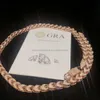 8 мм Vvs Муассанит ледяное кубинское ожерелье-цепочка S925 посеребренное 18-каратное золото хип-хоп Мужская кубинская цепочка из розового золота Maiami