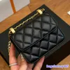 Klassische Woc Double Ball Mini Flap Umhängetaschen Frankreich Marke gesteppte Seriennummer Umhängetasche Luxus Designer Mode Damen Echtleder Kettentasche Münzgeldbörse