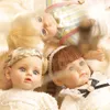 14 Inch Reborn Doll 35CM Voice Girl Bebe Baby With Fashion Clothes Smooth Soft Skin Vinyl Head Limbs Cotton Body Kids Gift 240307