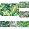 Tapis Feuilles Vertes Tapis De Bain Antidérapant Plantes Tropicales Fleur Coussin De Pied Flamants Roses Chambre Paillasson Floral Cuisine Tapis Tapis De Sol Maison