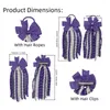 Hair Accessories Women Girl's Long Tassel Korker Plaid Gingham Ponytail Holders Band Clip Tie 8.7'' Fashion Headwear 4Pcs/Set