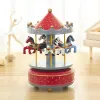 Boîtes en bois carousel music box ciel city musical classical box criefrey anniversaire amitié amour cadeau décor intérieur décoration de la Saint-Valentin