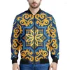 Jaquetas masculinas Retro Bohemian 3D Impresso Jaqueta Homens Coloridos Étnicos Floral Moletons Mangas Compridas Primavera Outono Bomber Zipper Casacos Tops