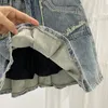 Röcke Süßer Minirock für Frauen Stringy Selvedge Taschen Falten Streetwear Damen A-Linie Anti-leerter Sommertropfen