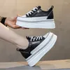 Casual Schoenen Krasovki 7 cm Koe Synthetisch Mode Echt Leer Vrouwen Bling Enkel Sneakers Laarsjes Platform Wedge Lente Herfst Chunky